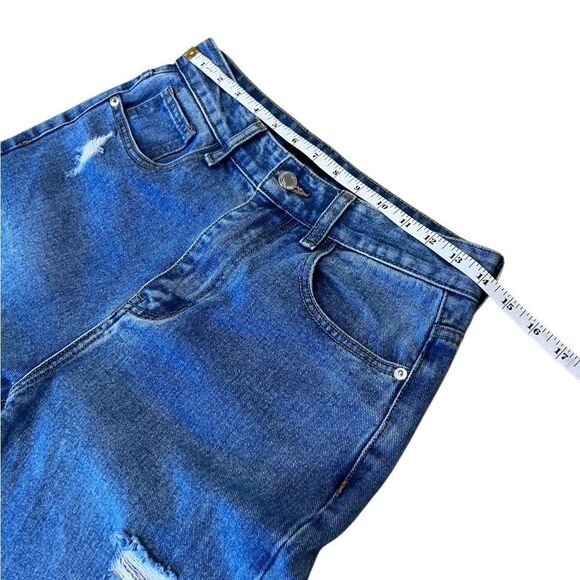 PRETTYLITTLETHING RIPPED LONG LEG STRAIGHT JEANS UK Size 10 US Size 6/28 - Picture 13 of 15